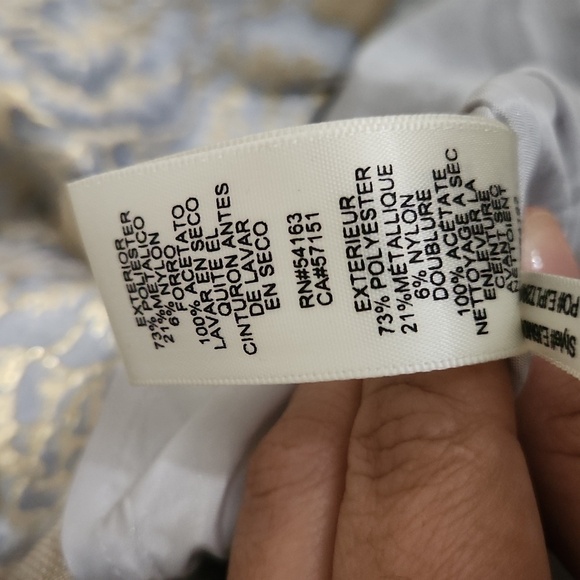 Metallic Golden Floral Dress Size 4 Formal Wedding Guest Party Prom - Picture 12 of 15